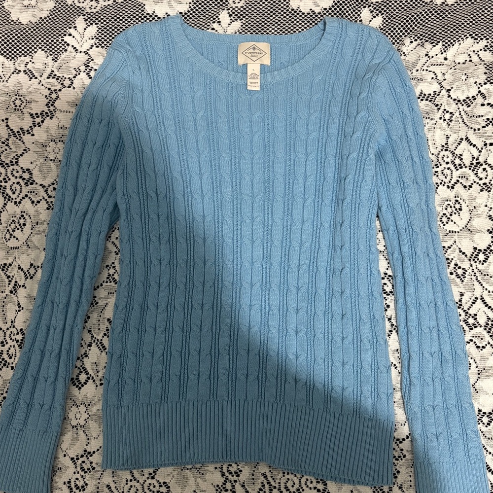 St johns bay light blue knit sweater
